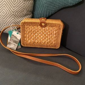 Handmade in Vietnam, Woven Straw Box Crossbody Bag